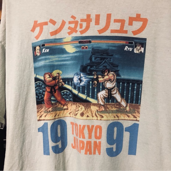 Street Fighter 2 1991 Capcom T Shirt Size 2XL Tokyo Japan Ken Vs Ryu - Picture 2 of 4